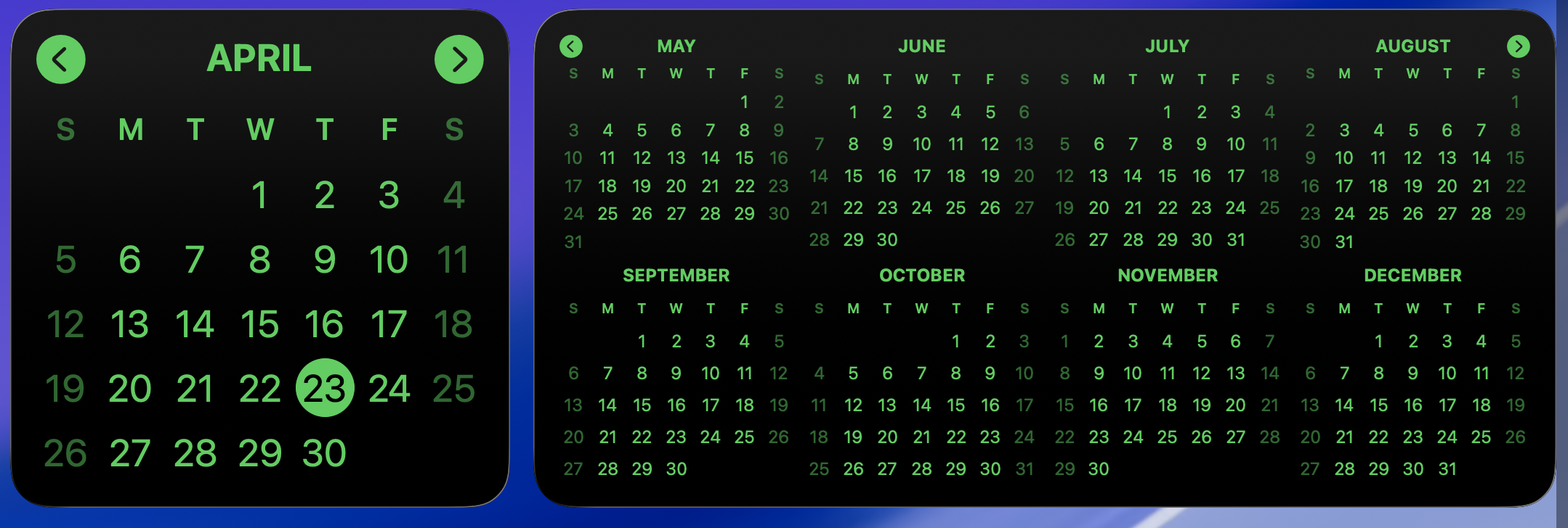 Calendar Widget screenshot