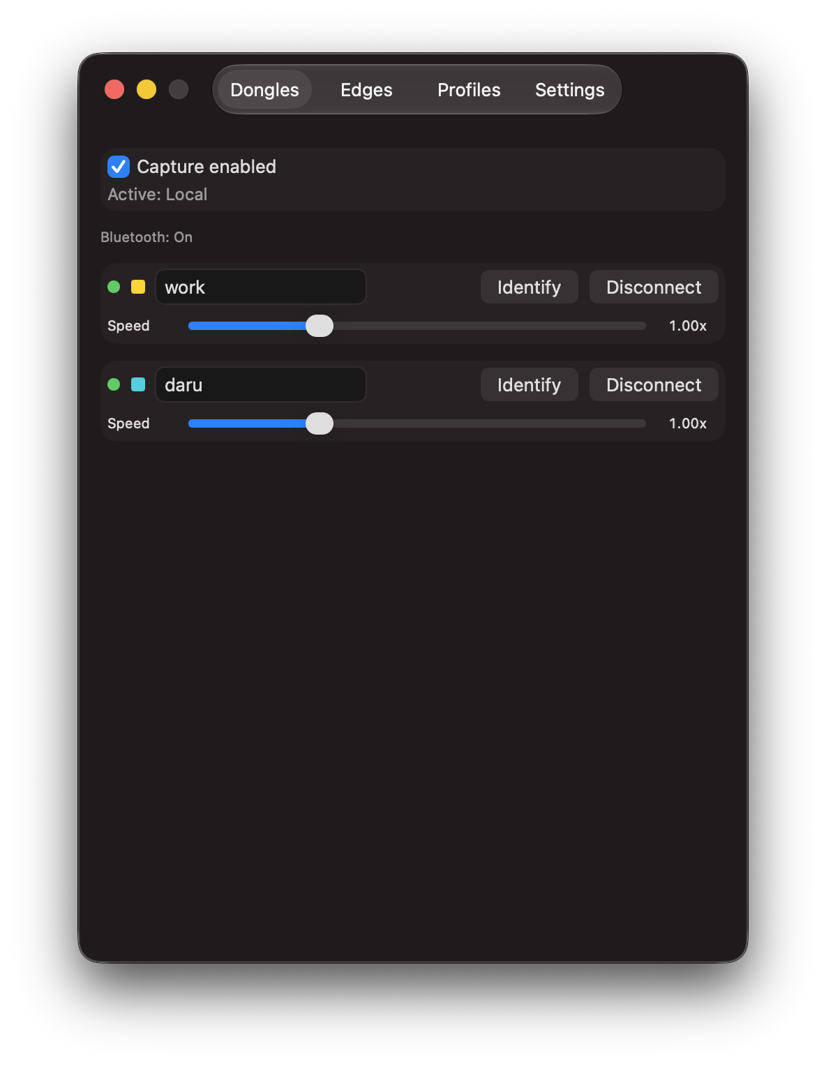 TargetFlow Dongles tab